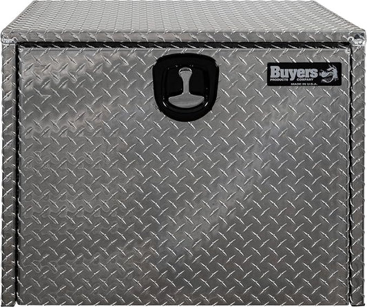 Buyers Products 1705133 Diamond Tread Aluminum Underbody Truck Tool Box, 24 x 24 x 30, Made in USA, .100 in. Thick, Corrosion-Resistant, Locking Compression Latch, Secure Storage for Work Trucks