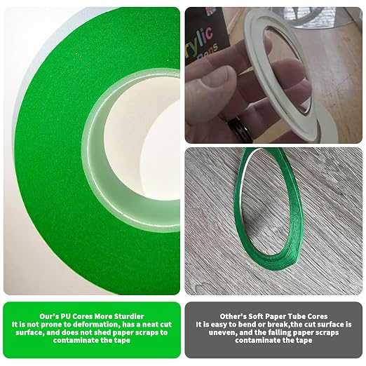 6 Rolls Pinstripe Tape Fine Line Masking Tape 1/16", 1/8", 1/4", 3/8",1/2", 3/4" - Thin Painters Automotive Paper Tape for DIY, Car, Auto, Paint, Art, Tumblers, Pottery, Model Building, Wall