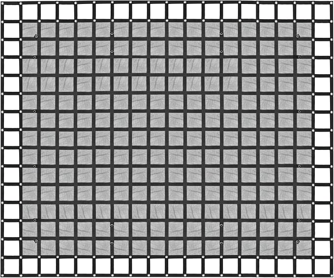 Heavy Duty 120" x 144" Truck Bed Cargo Net with Adjustable Cam Buckles & S-Hooks & Cross Strap,10' x 12' Cargo Net with 1500LBS Capacity for Pickup Truck Bed Trailer SUV Jeeps
