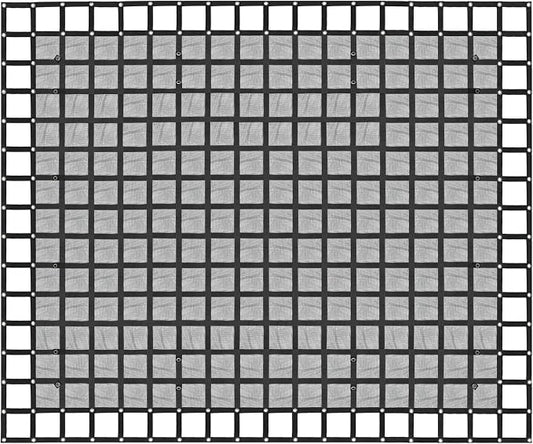 Heavy Duty 120" x 144" Truck Bed Cargo Net with Adjustable Cam Buckles & S-Hooks & Cross Strap,10' x 12' Cargo Net with 1500LBS Capacity for Pickup Truck Bed Trailer SUV Jeeps