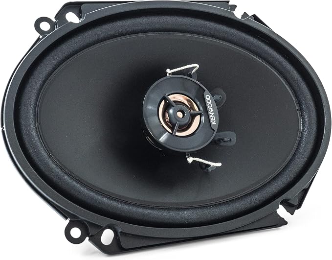 Kenwood KFC-C6866R Road Series Car Speakers (Pair) - 6"x8" 2-Way Car Coaxial Speakers, 250W, 4-Ohm Impedance, Cloth Woofer & Balanced Dome Tweeter, Heavy Duty Magnet Design