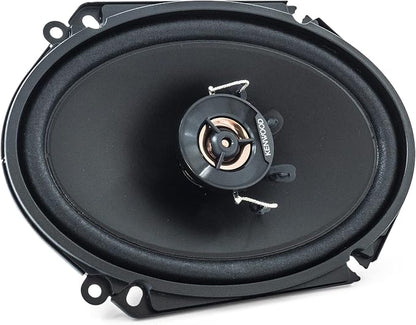 Kenwood KFC-C6866R Road Series Car Speakers (Pair) - 6"x8" 2-Way Car Coaxial Speakers, 250W, 4-Ohm Impedance, Cloth Woofer & Balanced Dome Tweeter, Heavy Duty Magnet Design