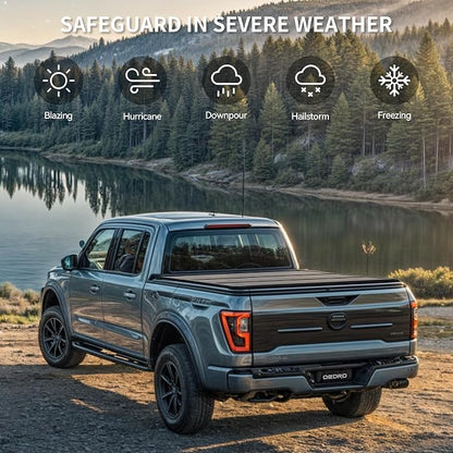 OEDRO FRP Hard Tri-fold Tonneau Cover Fits for Toyota Tacoma 2024 2025 2026 6ft Bed (Excl. Trail Edition), Weather-Resistant