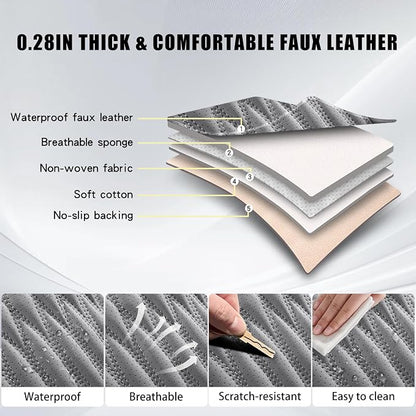 WELLDO Car Seat Covers, 5 Seats, Gray, w02 | Waterproof, Scratch-Resistant, Breathable & Easy to Clean, Universal Fit for SUV Sedan Truck, Full Set