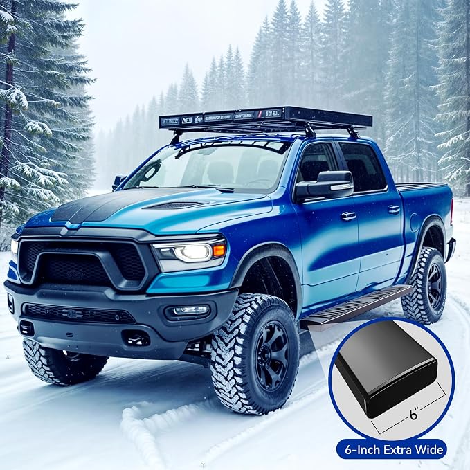 6.5 Inches Running Boards Compatible with 2019-2026 Ram 1500 | Crew Cab New Body Style (Exclude 2019-2025 Classic), Nerf Bars