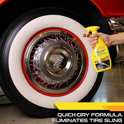 Formula 1 Black Gold, Long-Lasting Tire Shine Restores Glossy Black Color to Rubber and Plastic Trim, Water Resistant with UV Protection, 23oz