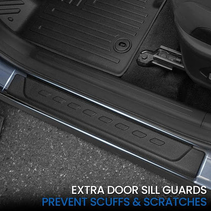 Floor Mats Set for Hyundai Tucson 2022-2025 2026 Hybrid Version (Not fit Gas and PHEV), All Weather TPE Cargo Liner Backrest Mat Trunk Mat Door Sill Guards Accessories