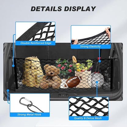 Karltys Envelope Style Cargo Net for 2020-2025 2026 Ford Explorer, Heavy Duty Rear Trunk Mesh Cargo Net for Explorer Accessories, Elastic Nylon Mesh Storage Netting Organizer