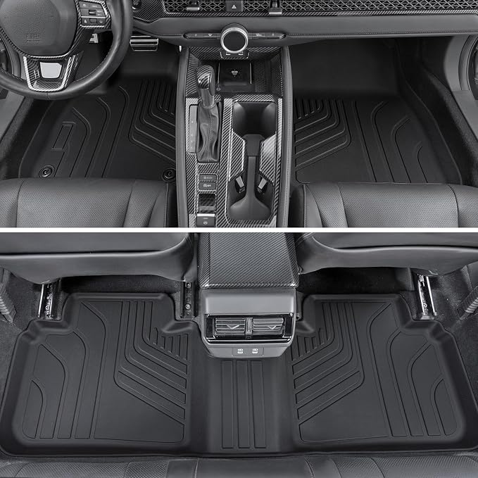 Floor Mats for Honda Accord 2023–2025 2026, All Weather Floor Mats Trunk Cargo Liner and Door Sill Guards Accessories, Full Coverage Set (Gasoline & Hybrid)