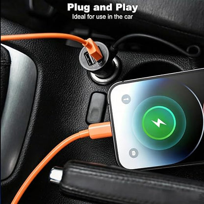 Orange iPhone 17/17E Car Carplay Cable for iPhone 17/16/15, 15/16/17 Pro Max 15 16 Plus Charging Cable, USB A to USB C Cord for iPad 10th Gen iPad Pro, Air 5th 4th Mini 6th Replacement Cord (6FT)