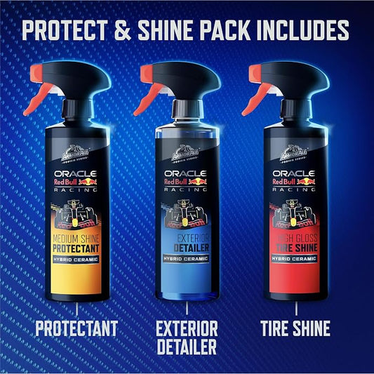 Armor All Podium Series 3-Piece Protect & Shine Kit - Oracle Red Bull Racing, Hybrid Ceramic Exterior Detailer, Tire & Interior Shine, Gift for Car Lovers