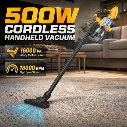 LITEKON Cordless Vacuum Compatible with 𝗗𝗘-𝗪𝗔𝗟𝗧 20V Max Battery (No Battery), Handheld Battery Powered Vacuum Cleaner for Wood Floor, Carpet, Car Cleaning, 125AW (Tool Only)