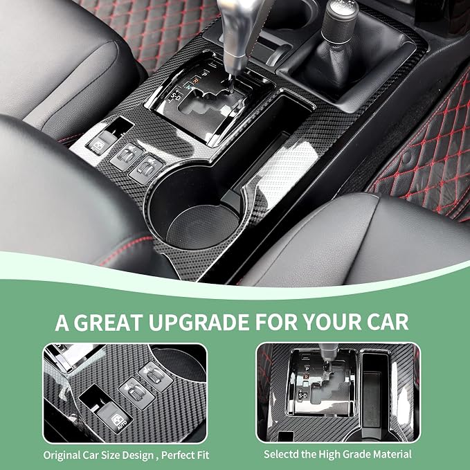 RAZPOY for 4Runner Interior Carbon Fiber Trim, 9PCS Center Console Dash Board Trim & Steering Wheel Trim & Navigation Panel Trim & Gear Shift Panel Trim Compatible with Toyota 4Runner 2020 2022 2023