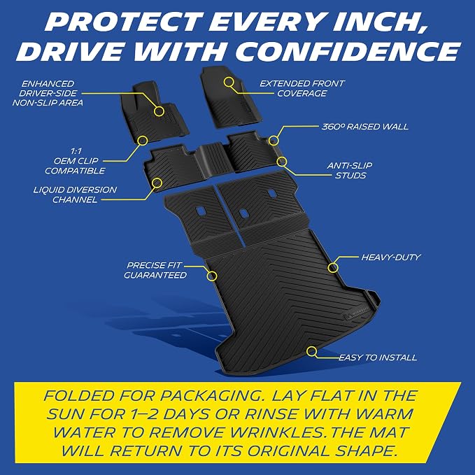 Michelin Vehicle Mats, All-Weather TPE Custom Fit Liner for 2022+ Hyundai Tucson Gas (4 Piece A), Premier