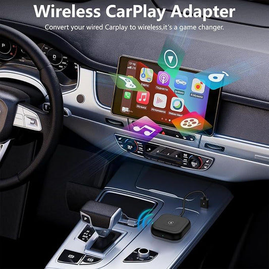 for iPhone 17 Wireless Carplay Adapter Compatible iPhone 17 Pro Max Air 16e 16 15,Automatic iPhone Carplay Wireless Adapter Convert Factory Wired to Wireless Plug and Play Car Play Fits Cars