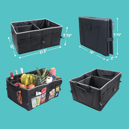 FH Group E-Z Travel™ Collapsible Multi-Compartment Car Trunk Organizer, Cargo Storage Organizer for Cars, SUVs, and Trucks Gray