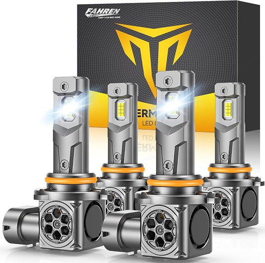2026 Upgraded 9005/HB3 9006/HB4 LED Bulbs,𝟏𝟓𝟎𝟎𝟎𝟎𝐋𝐌 𝟏𝟒𝐗 Ultra Bright,𝟏:𝟏 Mini Size, 6500K White, 70,000Hrs Longer Lifespan with Cooling Fan, Plug and Play,Trailer Fenders Pack of 4