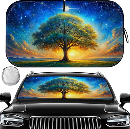 Car Windshield Sun Shade, Folding Car Shades for Front Windows UV Rays Sun Cover Shade, Keeps Your Vehicle Cool