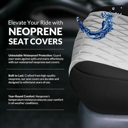 FH Group Custom Fit Car Seat Covers Specifically Made for 2022-2026 Nissan Frontier, Full Set Gray Ultraflex Neoprene Waterproof Automotive Seat Covers for Pickup Truck, Nissan Accessories