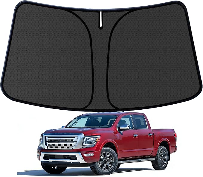 Titan Customized Windshield Sun Shade for 2020 2021 2022 2023 2024 Titan Front Window Sunshade Visor Protector Foldable Blocks UV Rays Keep Car Cooler Accessories