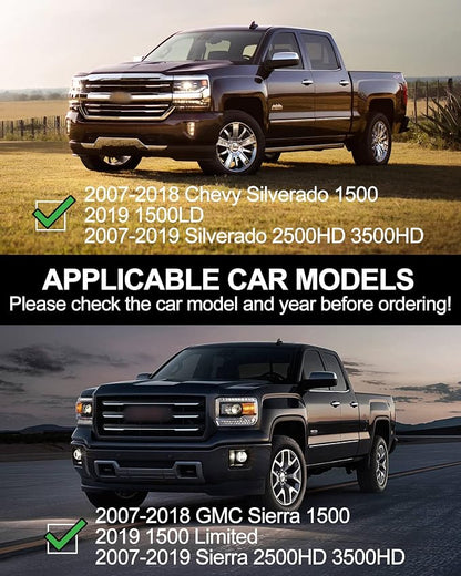 KYBOLT Running Boards 6.3 Inches Compatible with 2007-2018 Chevy Silverado/GMC Sierra 1500 2500HD 3500HD, 2019 1500LD/Limited 2500HD 3500HD Extended Cab Aluminum Side Steps Nerf Bars