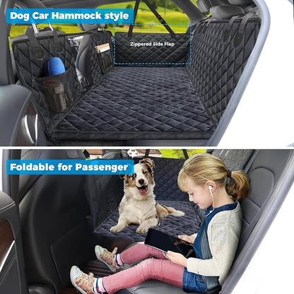 URPOWER 2026 Upgraded Back Seat Extender for Dogs - Large Hard Bottom Dog Car Seat Cover Holds 550lbs, Waterproof Dog Hammock Pet Bed with High-Density Foam Non-Slip Backseat Protector