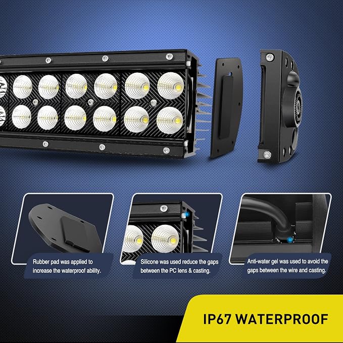 Nilight 42Inch 240W Curved Led Light Bar Spot Flood Combo Led Off Road Lights and 14AWG 5Pin Rocker Switch Wiring Harness Kit for Truck ATV UTV SUV Boat Jeep Lamp,2 Years Warranty