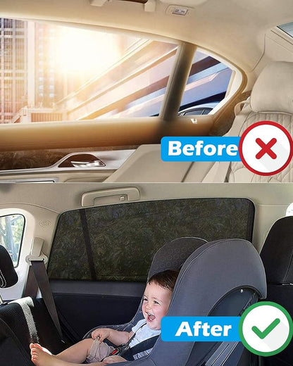 Tevlaphee Car Sunshade Kids, Universal Sun Visor Car Net Sunscreen Baby with Certified UV for Side Window Mesh Material Protects Passenger Baby, Children & Pets (XL)