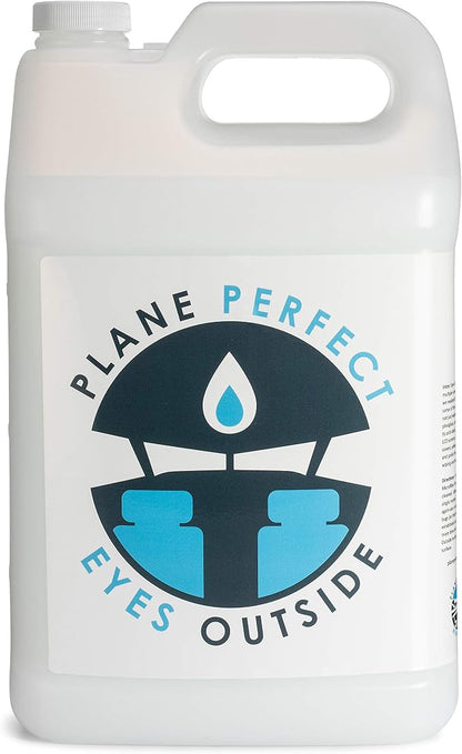 Plane Perfect Eyes Outside Windshield Cleaner - Aviation & Multi Surface Glass, Plastic, Plexiglass - Streak Free, Non Abrasive, Reduces Fog, UV Safe for Airplanes, Cars, Boats & LCD Screens | 128 Oz