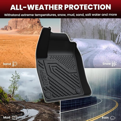 LASFIT Floor Mats for Nissan Kicks 2025-2026, Custom Fit All Weather Protection TPE Easy Clean No-Curling Durable Floor Liners for 2025-2026 Kicks S/SV/SR 1st & 2nd Row Car Mats, Black