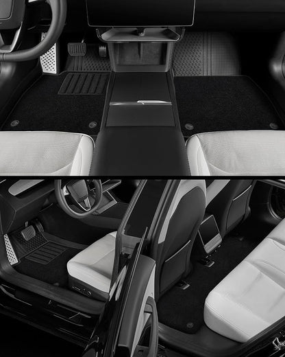 3W Tesla Model 3 2024 2025 2026 Floor Mats, Full Set with Metal Pedal & Carpets, Cargo Liner, Highland All Weather, Custom Fit Rear Trunk Mat, Black, Model 3 Accessories