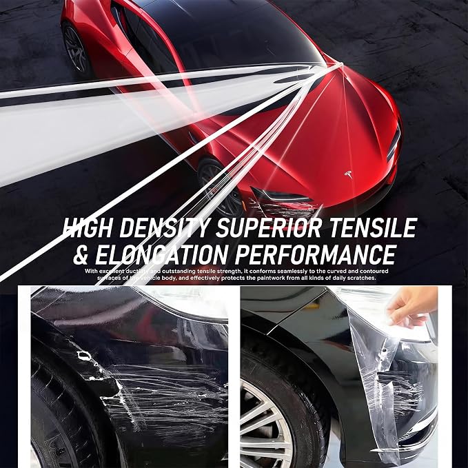 TPU PPF Hydrophobic Clear Paint Protection Film Self Healing Car Clear Glossy Wrap Film (1.5ft x 5ft)