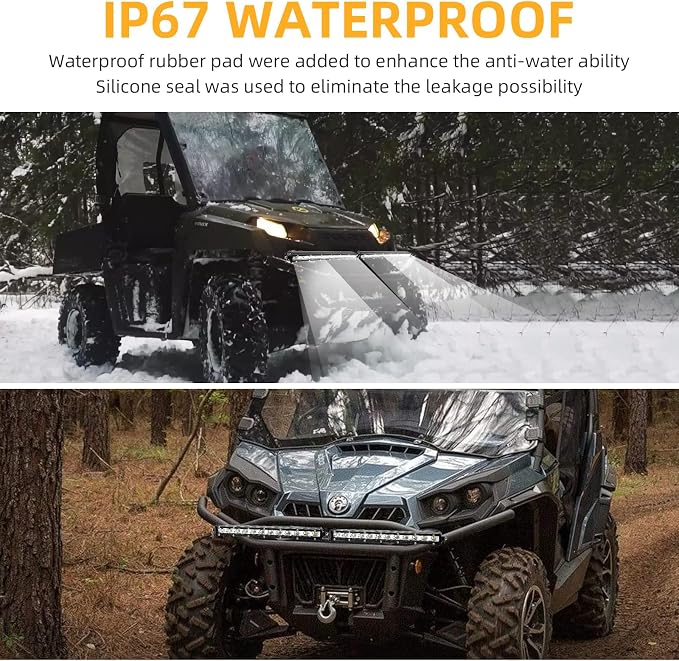 Zmoon 12 Inch LED Light Bar, 144W Spot Flood Combo Beam Light Bar, 8000 lm 6500K White, IP67 Waterproof Offroad Light Bars for Trucks, SUVs, ATVs, Boats, 2-Pack