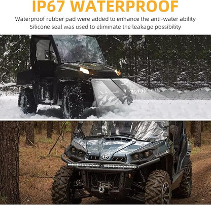 Zmoon 12 Inch LED Light Bar, 144W Spot Flood Combo Beam Light Bar, 8000 lm 6500K White, IP67 Waterproof Offroad Light Bars for Trucks, SUVs, ATVs, Boats, 2-Pack