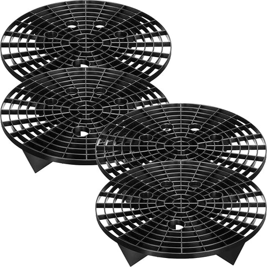 Tallew Car Wash Bucket Insert Grit Traps for Car Washing Detailing Kit Accessories Cleaning Tool Fits 12 Inch Diameter Bucket or 3-5 Gallon(Black,4 Pieces)