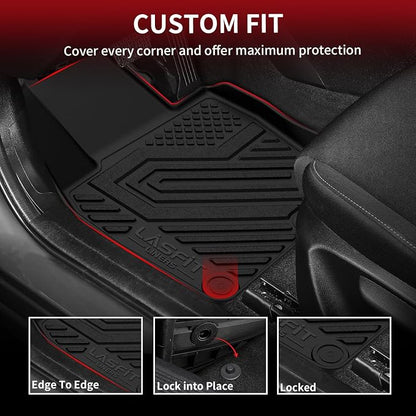 LASFIT Floor Mats & Backrest Mats & Trunk Mat for Mazda CX50 2023-2026 (Not for Hybrid) All Weather TPE Custom Fit Floor Liners Car Mats Accessories, 1st & 2nd Row & Seatback & Cargo Mats, Black