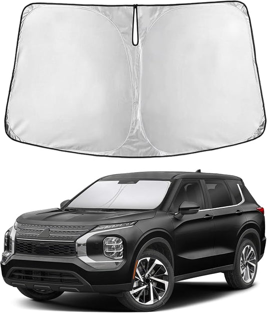 EcoNour Windshield Sunshade Compatible for Mitsubishi Outlander 2022-2024 2025 2026, Sun Visor for Front Windshield & Window Sun Shade Cover, UV Heat Blocker & Protector, Car Accessories