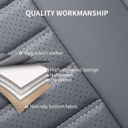 HChengkikz Car Seat Covers, Waterproof Horizontal Stripes Automotive Seat Covers, Universal Anti-Slip Car Seat Protectors for Most Cars Sedans SUV Pick-up Truck (2 PCS Front Seat, Grey)
