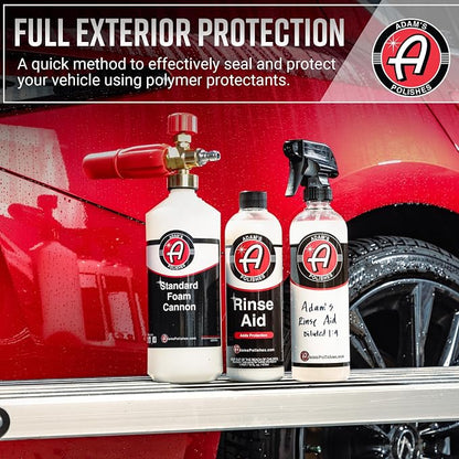 Adam's Polishes Rinse Aid 16oz - Enhances Gloss, Slickness, Color - Use With Foam Gun or Foam Cannon - Ceramic Coating Silica Infused Complete Vehicle Protectant and Exterior Sealant