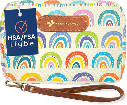 KeepGoing Travel First Aid Kit for Kids – 130 Pc. for Car, Home, Purse, Diaper Bag & Backpack with Latex-Free Bandages - Mini First Aid Kit Travel Size TSA-Approved