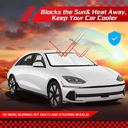 ARISMOTOR Windshield Sun Shade for Hyundai Ioniq 6 2023-2025 2026, Custom Fit Foldable Front Window Sunshade Sun Visor Protector, Block UV Rays Keep Your Car Cooler