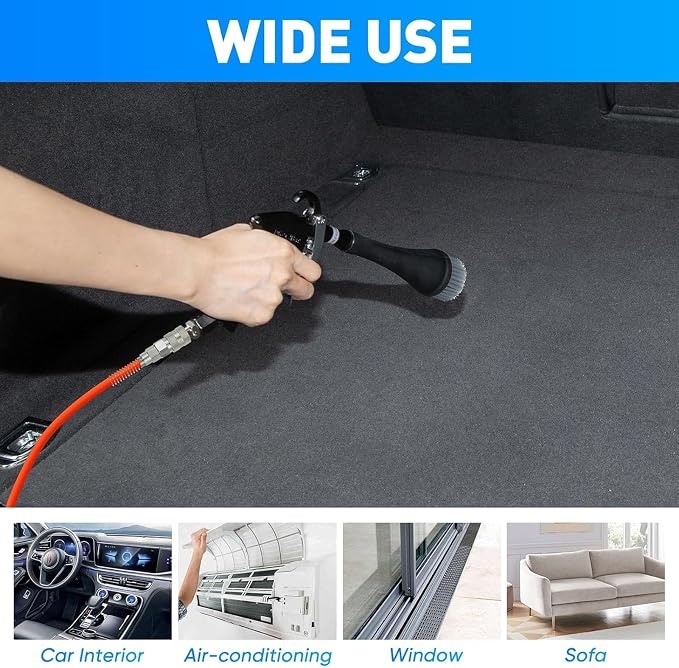 Car Cleaning Gun, Equipped with Two Nozzles, This Car Detailing Gun Can be Used with an Air Compressor to Quickly Remove Dirt and Dust Using Airflow. Suitable for Car Detailing