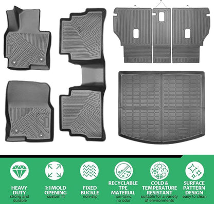 Floor Mats for Mazda CX5 2013 2014 2015 2016, CX-5 Floor Mats Custom Fit 2 Row & Cargo Liner & Seats Back, TPE Waterproof Non-Slip CX5 Mats Accessories, 1st Gen CX-5 Floor Mats
