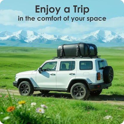 Car Rooftop Cargo Carrier Bag 15 Cubic Feet, 100% Waterproof Heavy Duty Car Roof Bag for All Vehicle with/Without Racks - Anti-Slip Mat, 4 Door Hooks, Storage Bags, 4PCS 3.8CM Straps(Blue)