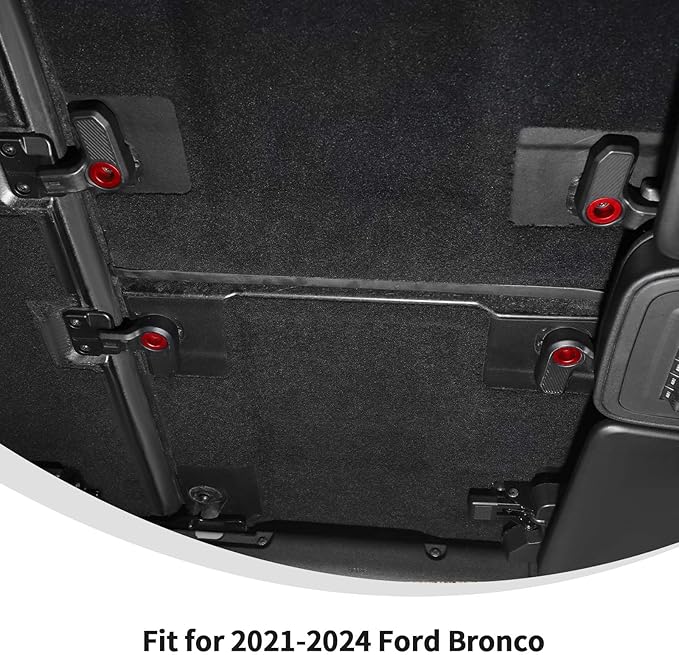 Linskip Freedom Panel Latch Trim Kit Compatible with 2021-2024 2025 Ford Bronco Accessories Red, Hardtop Roof Handle Bult-in Aluminum Cover Set for Bronco Interior Accessories 4Door