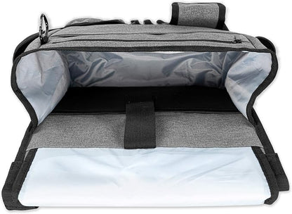 LUXJA Car Front Seat Organizer with Cover and Laptop Sleeve, Car Seat Organizer with Back Adjustable Straps, Gray