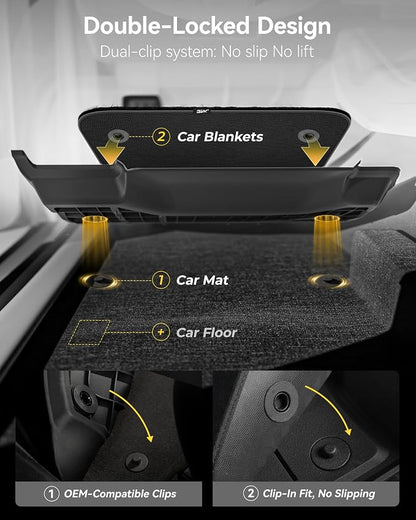 3W Floor Mats with Carpets for Mercedes Benz C-Class 2015-2021(for Sedan Only,Not fit Coupe and Cabriolet), TPE Floor Liner Thickened Carpet for Benz C Class C300/C400/C350e/C43 AMG/C63 AMG/C63 AMG S