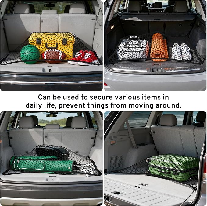 Cargo Net for SUV Rear Trunk Bed Compatible with Acura RDX MDX TLX Integra Tsx TL 2000-2025 2026 Accessories Elastic Netting Cover Net Stretchable Mesh Organizer 32" x 24" Stretch to 63"x43"
