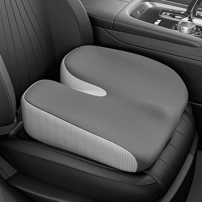 Adult Car Booster Seat Cushion - Memory Foam Car Seat Wedge Cushion - Coccyx Cushion for Tailbone Pain - Driver Seat 3 Inch Height Boost Cushion - for Cars, Trucks, Home & Office Chairs, Grey