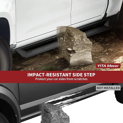 YITAMOTOR Drop Running Boards Compatible with Chevy Silverado/GMC Sierra 2019-2026 1500 Crew Cab, 2020-2026 Silverado/Sierra 2500HD 3500HD Crew Cab, Black Powder Coated Nerf Bars, Off-Road Side Steps